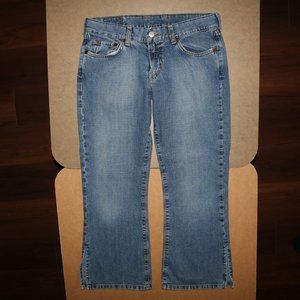 Lucky Brand Dungarees Custom Crop Denim Blue Jeans